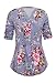 Dokotoo Womens Ladies Split V Neck Floral Print Work Peasant High Low Cotton Floral Flower Print Blouses T Shirts Under 20 Grey X-Large