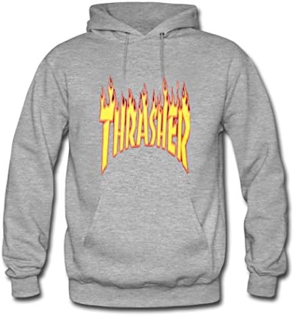 JITAU Custom Casual Cotton Thrasher Hoodies For boy's X-Large Gray