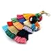 ALoveSoul Colorful Boho Pom Pom Weaving Tassel Bag Charm Keychain Handbag Key Ring, Blue