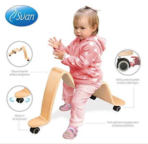 Wave Wooden Scooter - Solid Wood - Ride On Wheels Move in All Directions!