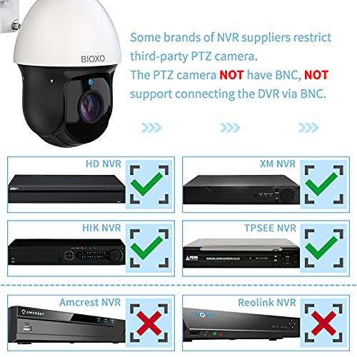 BIOXO 20X Optical Zoom IP Auto Tracking Outdoor Pan Tilt Zoom Security Camera, 1080P High Speed