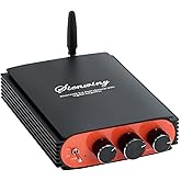 Hosyond 600W 2 Channel Bluetooth 5.3 Amplifier, TPA3255 HiFi Stereo Audio Amp with Subwoofer Output, USB/AUX Input, with Bass Treble Control for Passive Speakers, Home Audio