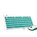 Keyboard and Mouse Combo, Foxcesd 2.4GHz Ultra Compact Wireless Whisper-Quiet Portable Keyboard / Mouse Combo No Laser Light Mouse With 2-in-1 Nano Receiver for PC and Mac (Green)