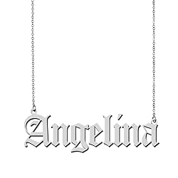 Silver Angelina Name Necklace Pendant Jewelry Gifts
