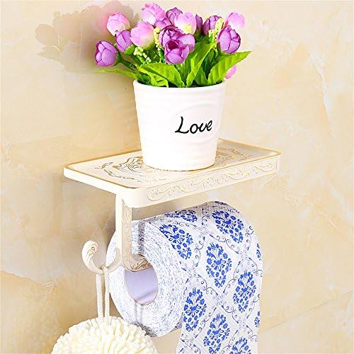 TOYM US- Toilet tissue holder toilet tissue box toilet paper roll holder towel rack ( Color : Grilled White Paint )