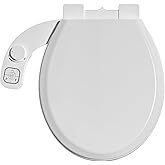 Clirass Bidet Toilet Seat Non-Electric,Fits Round Toilets - Soft Close Lid,Quick-Release for Easy Cleaning - Dual Nozzle System with Self Cleaning,Adjustable Water Pressure