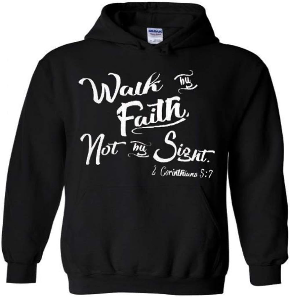 Amazon.com: Walk by Faith not by Sight Hoodie Faith Hoodies for Men and ...