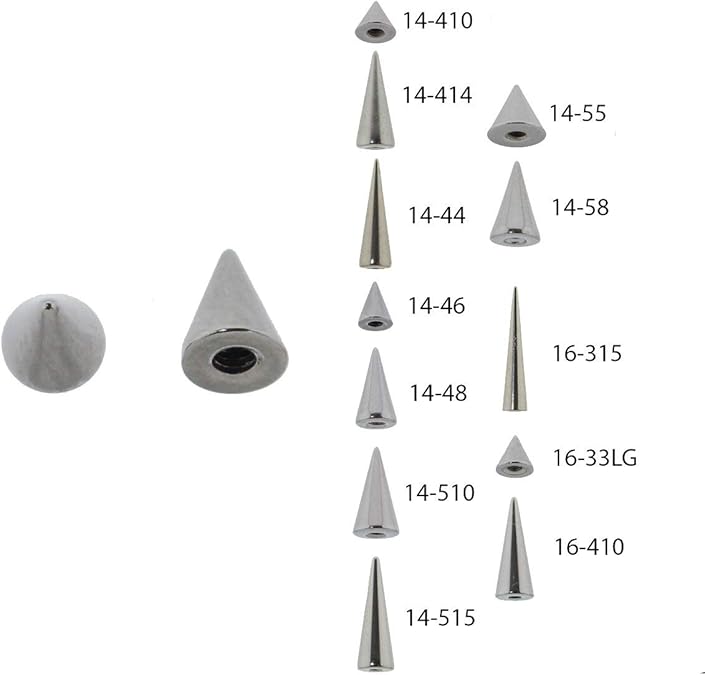 Lex & Lu Pair of Steel Externally Threaded Replacement Cones 16&14
