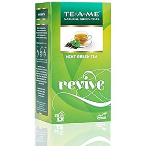 TE-A-ME Mint Lemon Ginger Natural Green Tea, 25 Tea Bags