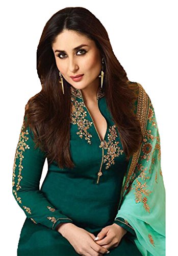 Delisa Ready Made New Designer Indian/Pakistani Fashion Dresses for Women (Dark Turquoise, LARGE-42)