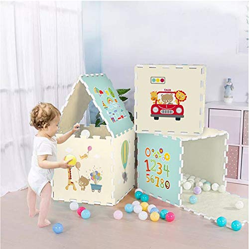 Thicken Baby Activity Gym and Play Mat, Extra Large Foldble Crawling Playmat Floor Mat, 9Pcs Exercise Mat Solid Foam EVA Play Mat Skidproof Soft Cushioned Floor Mat Kids Puzzle Toy Gift (Multicolor)