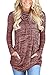 Bdcoco Women's Cowl Neck Long Sleeve Casual Tunic Sweatshirt Pullover Tops Red