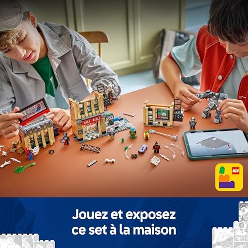 ǀ Marvel Spider-Man Contre Mystério : Le Daily Bugle - Jeu avec Bâtiment à Construire - Jouet Super-Héros - Figurine de Robot & 7 Minifigurines - Cadeau pour Garçon ou Fans dès 10 Ans 76342
