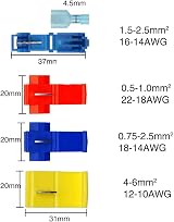 YIXISI 70 PCS Quick Splice Wire Connectors T-Tap Insulated Set Red Blue Yellow view 3