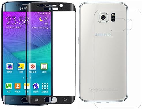 Samsung Galaxy S6 Edge Plus Screen Protector 1nnovation Front Back Edge to Edge 100% Full Coverage 5.7" Premium Tempered Glass Ballistic Screen Protector Film 0.2mm Thinnest 3D Curved Cover Black