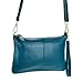 SEALINF Women's Cowhide Leather Clutch Handbag Small Shoulder Bag Purse (acid blue)