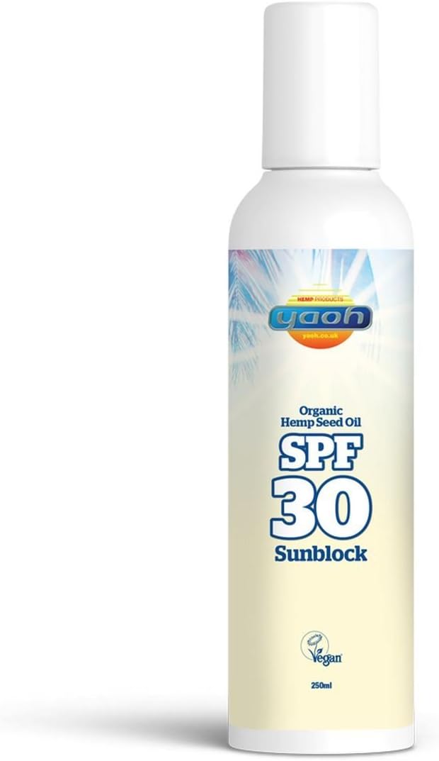 Yaoh Organic Hemp Suncream SPF 30 240ml - Natural Sun Block Moisturiser