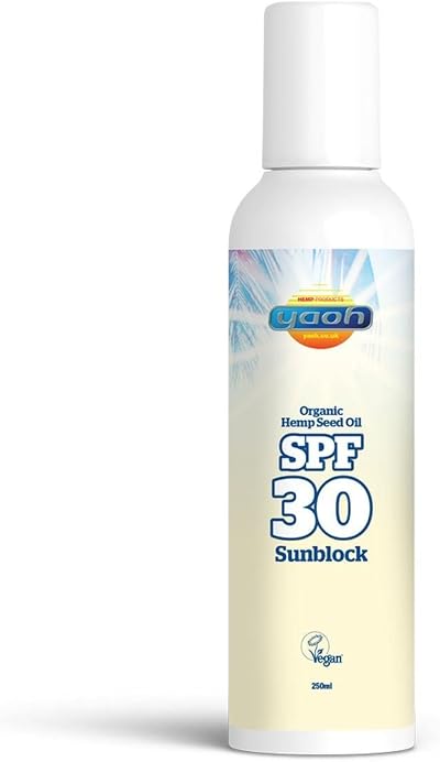 Yaoh Organic Hemp Suncream SPF 30 240ml - Natural Sun Block Moisturiser