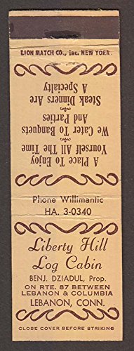 Liberty Hill Log Cabin Lebanon Ct Matchcover Benjamin Dziadul At