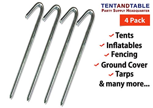 Heavy Duty 18 Inch Metal Tent Stakes For Inflatables TentandTable Heavy ...