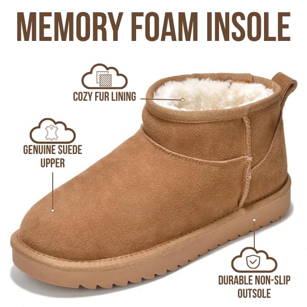 Project Cloud 100% Genuine Leather Ankle Boots for Women - Water Resistant with Memory Foam Insole Winter Boots for Women - Trending Shoes & Comfortable Women's Ankle Boots (Hippy)