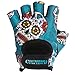 Contraband Pink Label 5237 Womens Designer Workout Gloves | Sugar Skull Print w/Grip-Lock™ Padding (Green, Medium)