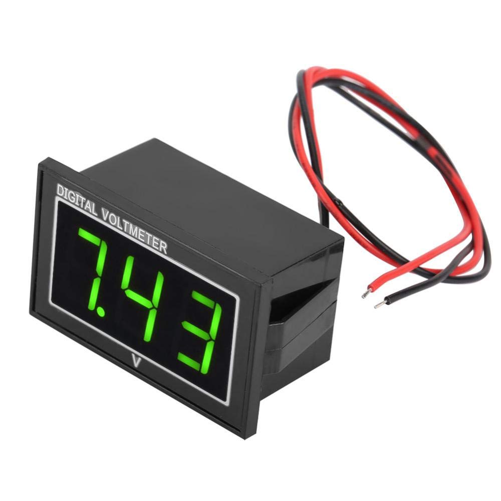 DC Voltmeter Voltage Panel, Akozon 1pc Digital 0.56″ LED Display Waterproof High Precision Voltmeter DC Voltage Meter Panel(5-130V, Green)