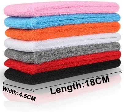 MAKLULU 4PCS Pack Colorful Sports &amp; Outdoors Double Sweat Headbands Terry Cloth Moisture Wicking with 2 ply 100% cotton surface