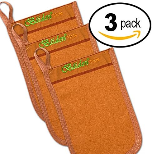 Tan Extender Bundle of 3 Baiden Tan Mittens. Effective Spray &amp; Self Tanning Deep Pre-Tan Exfoliation Tool. Helps Get Smoothest Tans Ever and Doubles the Time You Keep Your Tan On. Stay Tanned Longer