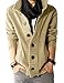 Saslax Men's Solid Collared Outwear Button Up Casual Slim Fit Cardigan Sweater