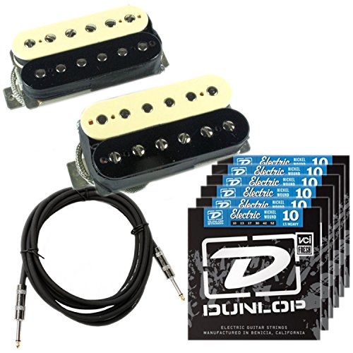 Seymour Duncan Alnico II Pro APH-2s Slash Humbucker Pickup Set Reverse Zebra w/ 6 Sets of Strings and Cable