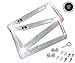BLVD-LPF OBEY YOUR LUXURY Clear/White Crystal Rhinestone License Plate ABS Chrome Frame with Crystal Screw Caps - Set of 2 Frames