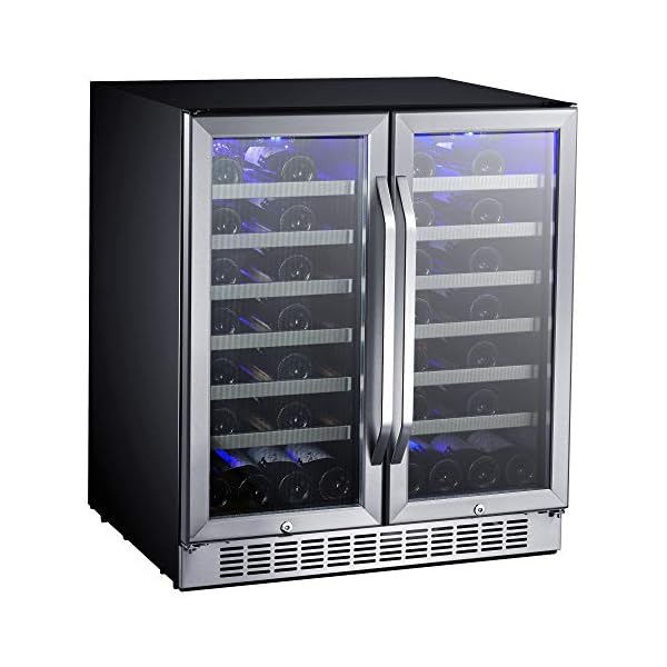 EdgeStar-CWR5631FD-30-Inch-56-Bottle-Built-In-Dual-Zone-French-Door-Wine-Cooler