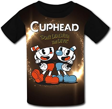 Comfortable Role-Playing_Cuphead Polyester Short Sleeve T-Shirt For children