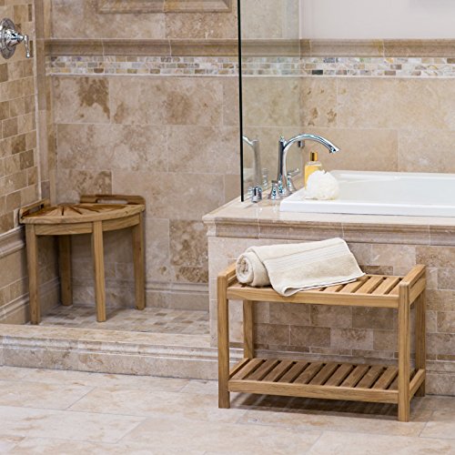 Belham Living Teak Corner Shower Stool
