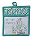Kitchen Linen Set - Cactus Garden Design 4 Piece Bundle Includes 2 Terry Towels, 1 Oven Mitt, and 1 Potholder