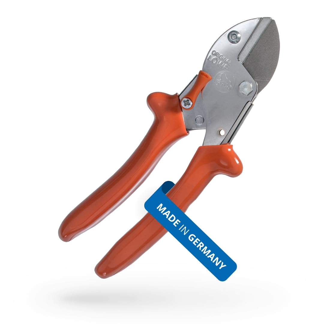 Original LÖWE 5 professional garden shears anvil 5.107 with stainless steel and non-stick coated steel blade, handy and lightweight pruner ideal for cutting fruit tree, apple tree, pear tree