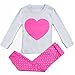 Bluenido Girls Heart 2 Piece Pajama 100% Super Soft Cotton (12m-7y)
