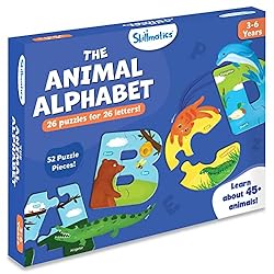 Skillmatics Animal Alphabet Puzzle - 52 Piece