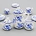 Odoria 1/12 Miniature Porcelain Tea Set 15Pcs Dollhouse Decoration Accessories, Grapes