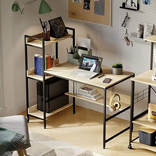 Bestier Computer Desk with Storage Shelves 47 Inch Ladder Writing Desk