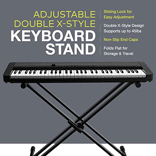 Knox Gear Adjustable Keyboard Stand Double X Folding Electric Piano