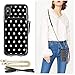 ZVE Wallet Case for iPhone XS Max , iPhone XS Max Crossbody Case with Credit Card Holder Slot Pattern Print Handbag Purse Wrist Strap Zipper Case Cover for Apple iPhone XS Max 6.5 inch - Polka Dots