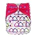 EcoAble Baby Charcoal Bamboo All-In-One AIO Cloth Diaper w/ Pocket, Size 10-35Lb (Hearts)