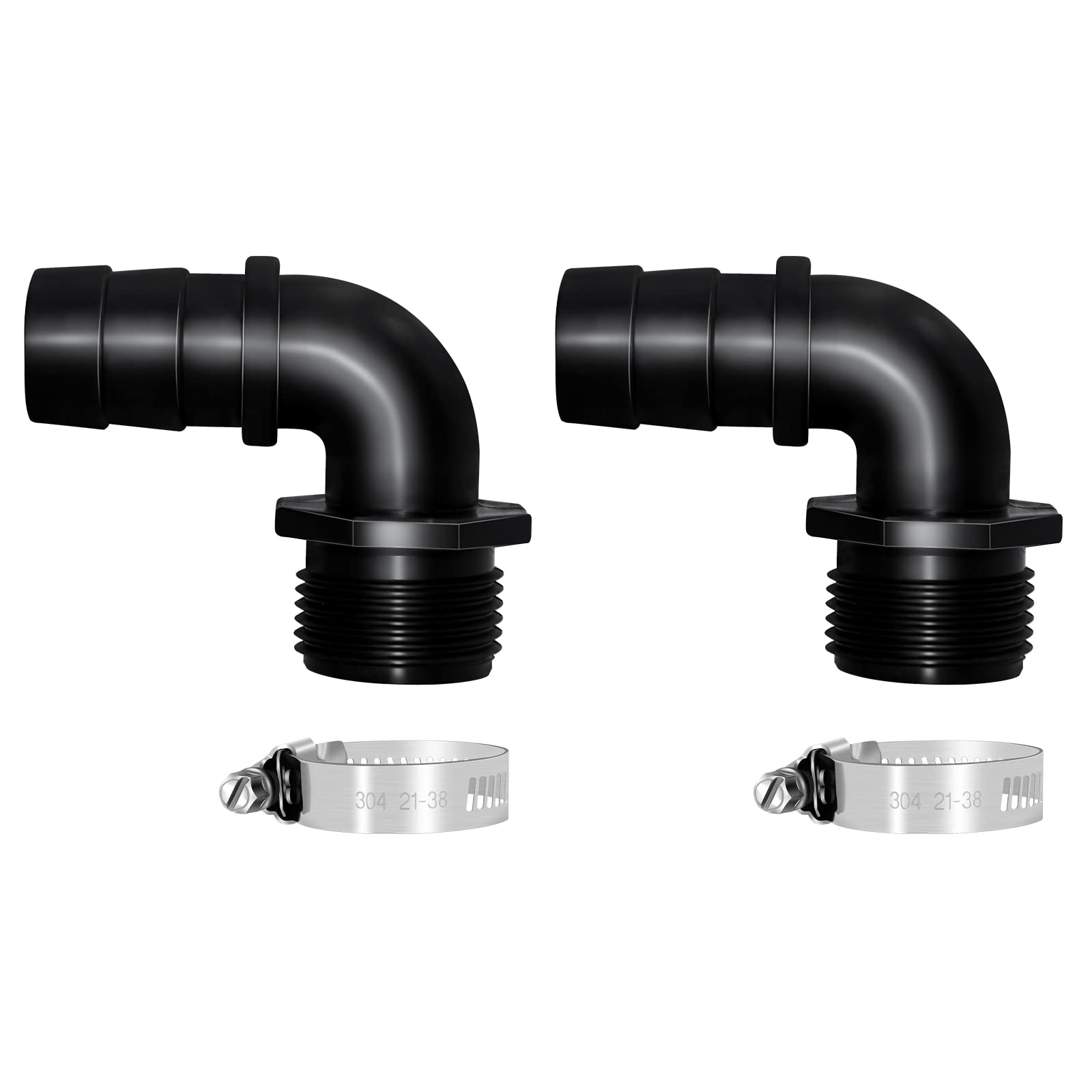 Longrun Tube Connector PVC Hose Adapter, Male 1.2" NPT x 1" Barb Pipe Fitting for Garden Aquarium Water Pipe-4 Pieces Set