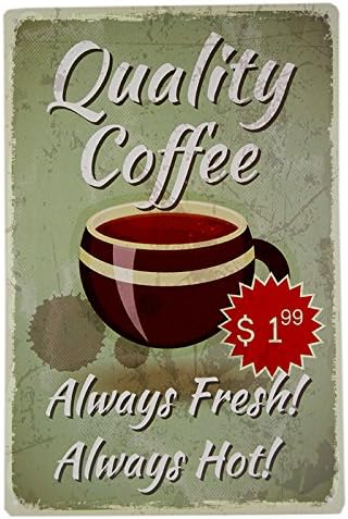 T-ray Coffee Sign Metal Wall Plaque Pub Bar Restaurent Food Vintage Quality Sign