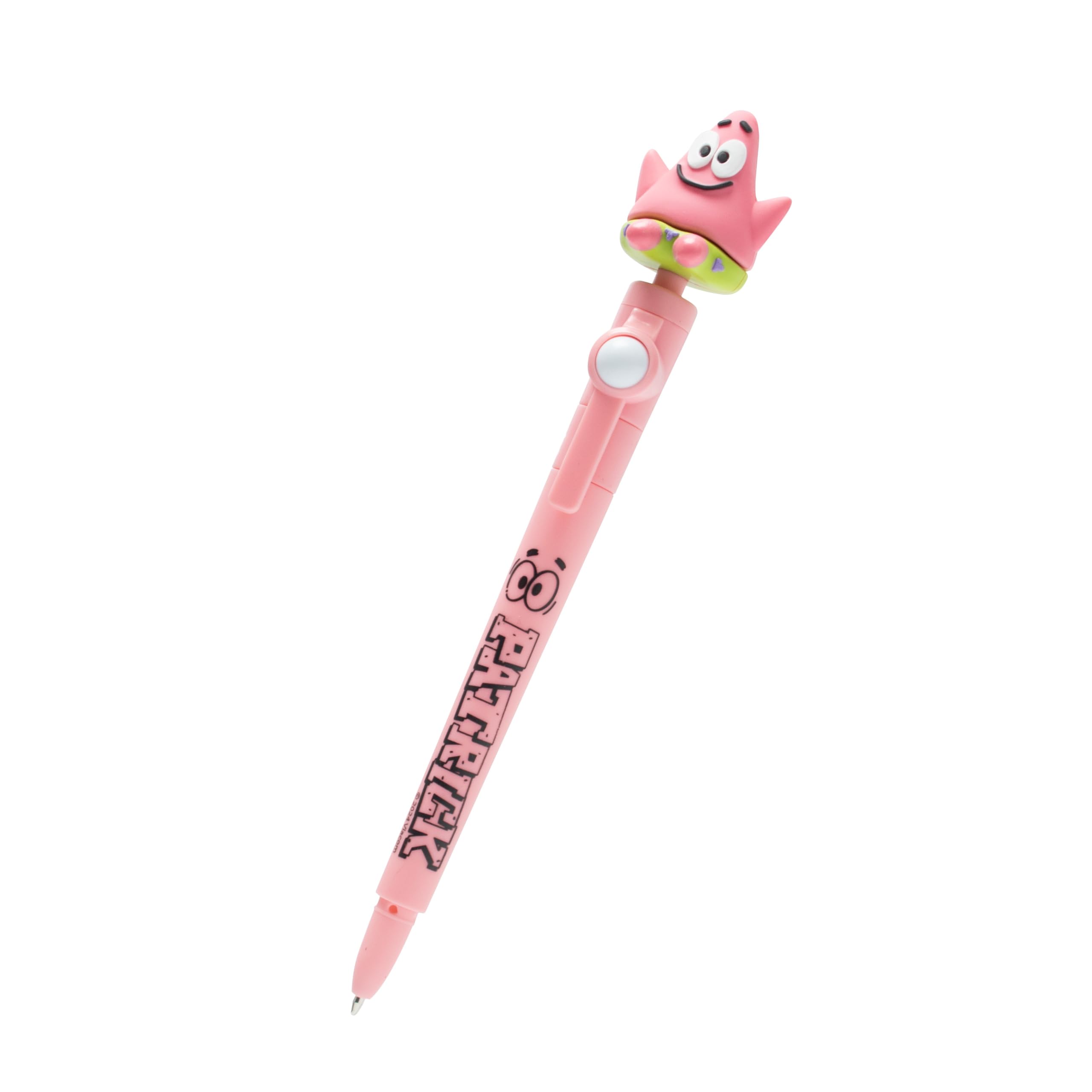 SPONGEBOB SQUAREPANTS Thumbs up Patrick Ballpoint Pen, Fidget Pen with Snap On Figure, Pen Merch