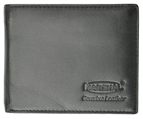 Leather Mens Bifold Wallet Multi-Card Holder Middle Double Flaps ID Windows with Logo