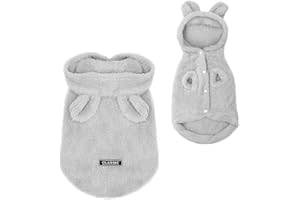 Anelekor Easter Dog Outfit Bunny Ears Cat Hoodies Fleece Puppy Clothes for Small Dog Warm Dog Sweatshirt Easter pet Costume for Cats Dogs (Small, Grey)…