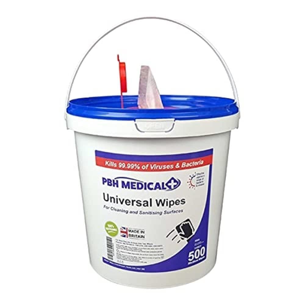 PBH Medical Universal Wipes, 20x20, Tub of 500Wipes